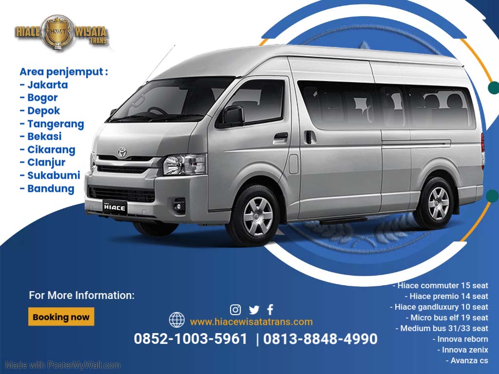 sewa hiace luxury ciawi