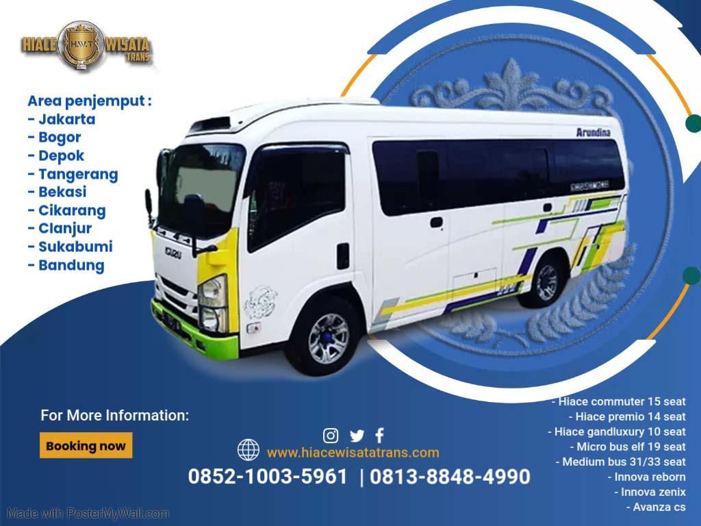 sewa hiace luxury ciawi