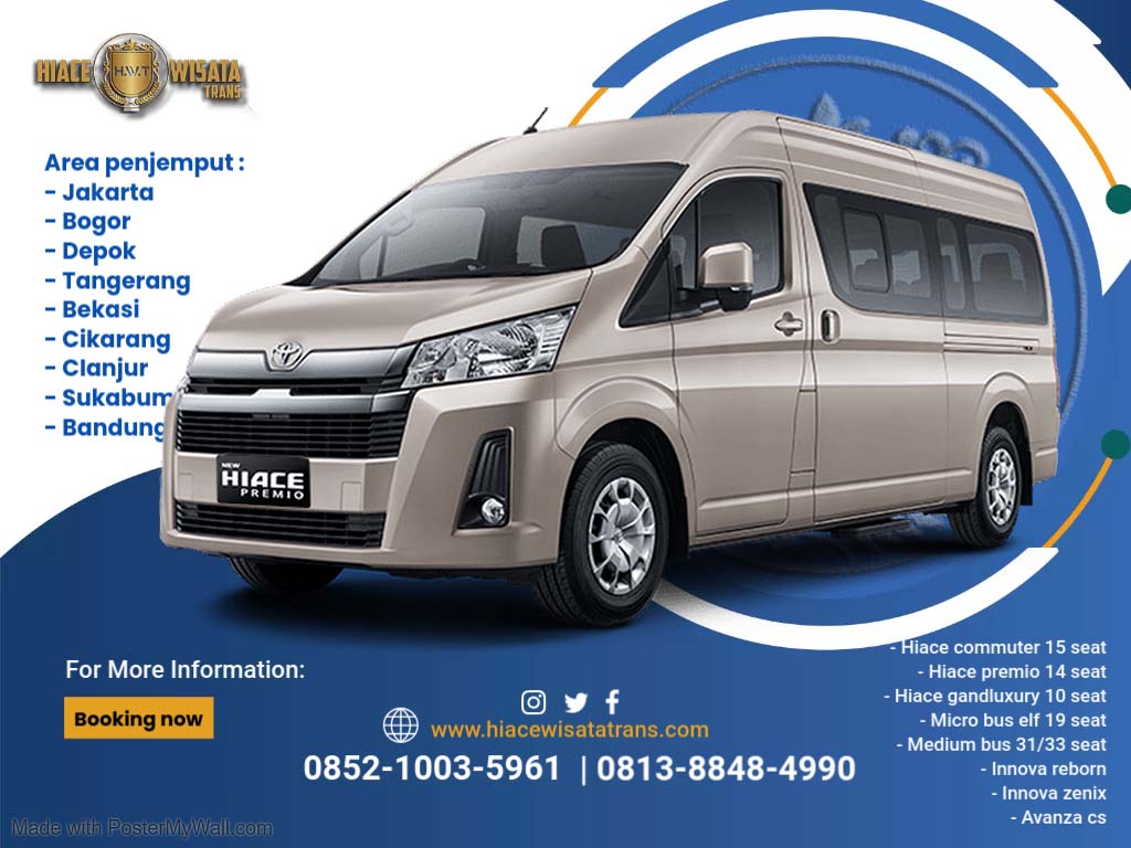 sewa hiace luxury ciawi